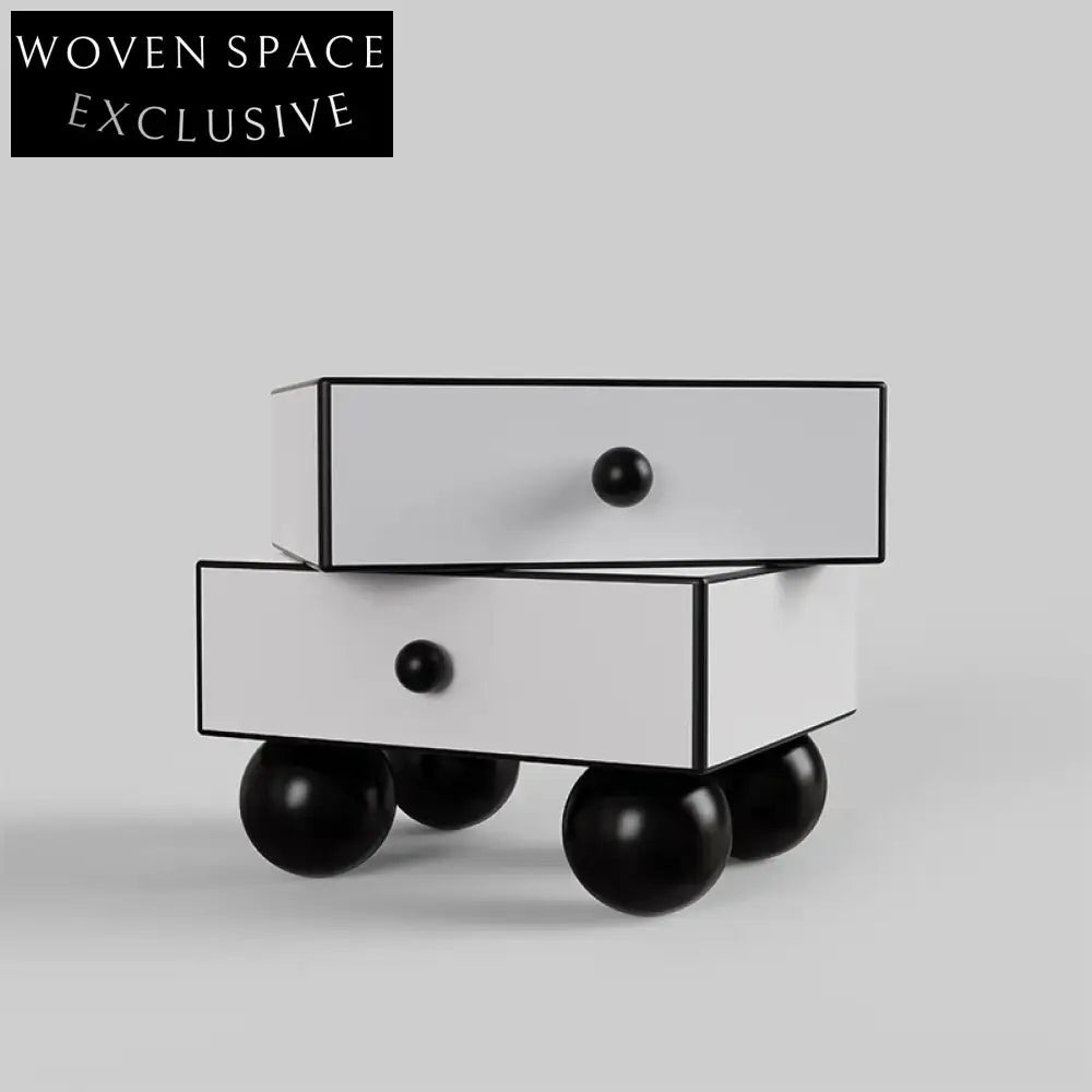 Nordic Minimalist Rotating Wooden Bedside Cabinet with Storage Drawer Nightstand