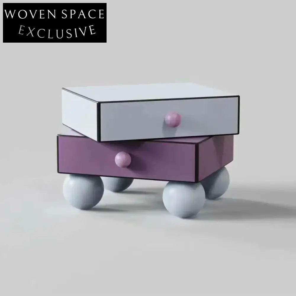 Nordic Minimalist Rotating Wooden Bedside Cabinet with Storage Drawer Nightstand