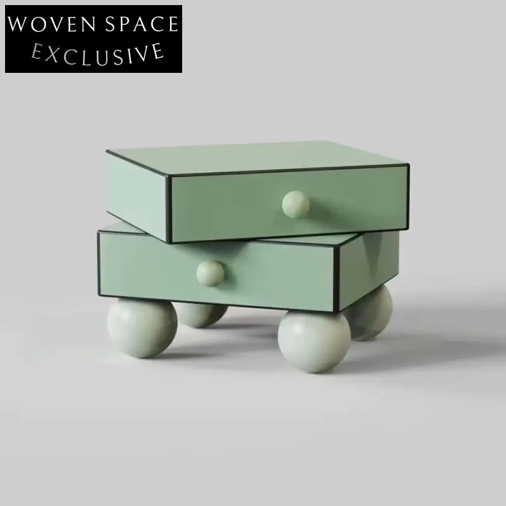 Nordic Minimalist Rotating Wooden Bedside Cabinet with Storage Drawer Nightstand