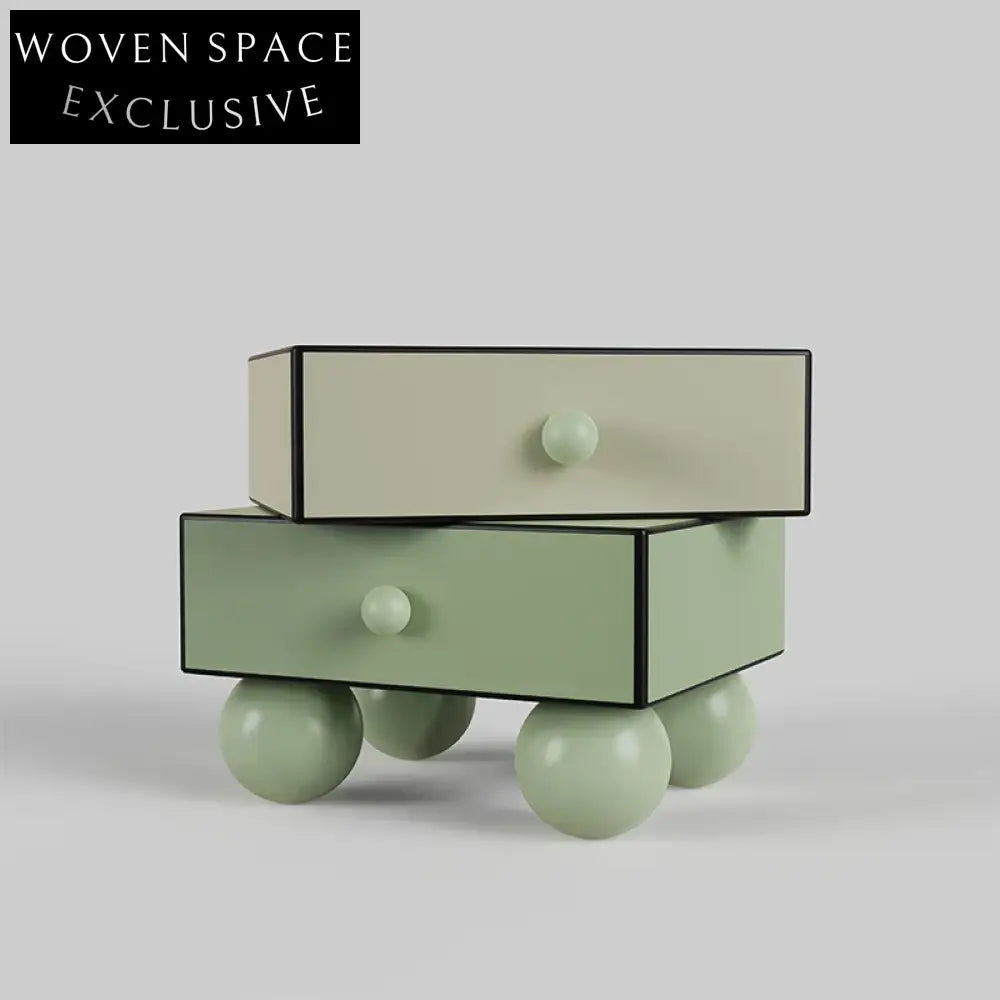 Nordic Minimalist Rotating Wooden Bedside Cabinet with Storage Drawer Nightstand