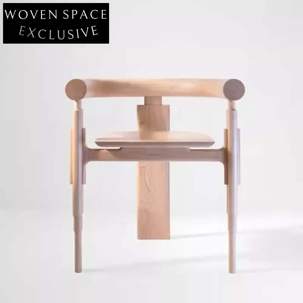 Nordic Minimalist Solid Wooden Armchair Light Luxury Design Restaurant Dining Chair