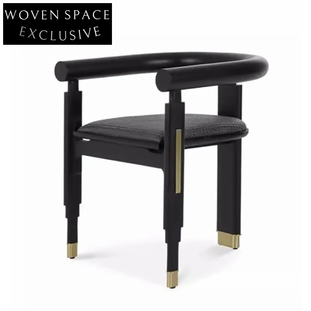 Nordic Minimalist Solid Wooden Armchair Light Luxury Design Restaurant Dining Chair