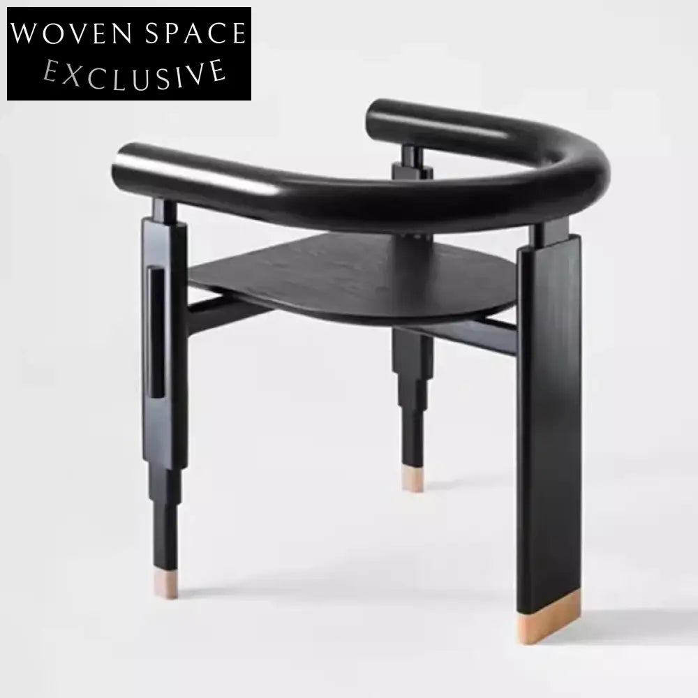 Nordic Minimalist Solid Wooden Armchair Light Luxury Design Restaurant Dining Chair