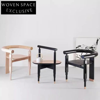 Nordic Minimalist Solid Wooden Armchair Light Luxury Design Restaurant Dining Chair