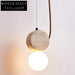 Nordic Minimalist Spherical Glass & Travertine Pendant Light Chandelier