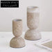 Nordic Minimalist Travertine Cylindrical Candle Holder | Elegant Living Room Decor
