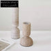 Nordic Minimalist Travertine Cylindrical Candle Holder | Elegant Living Room Decor