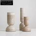 Nordic Minimalist Travertine Cylindrical Candle Holder | Elegant Living Room Decor