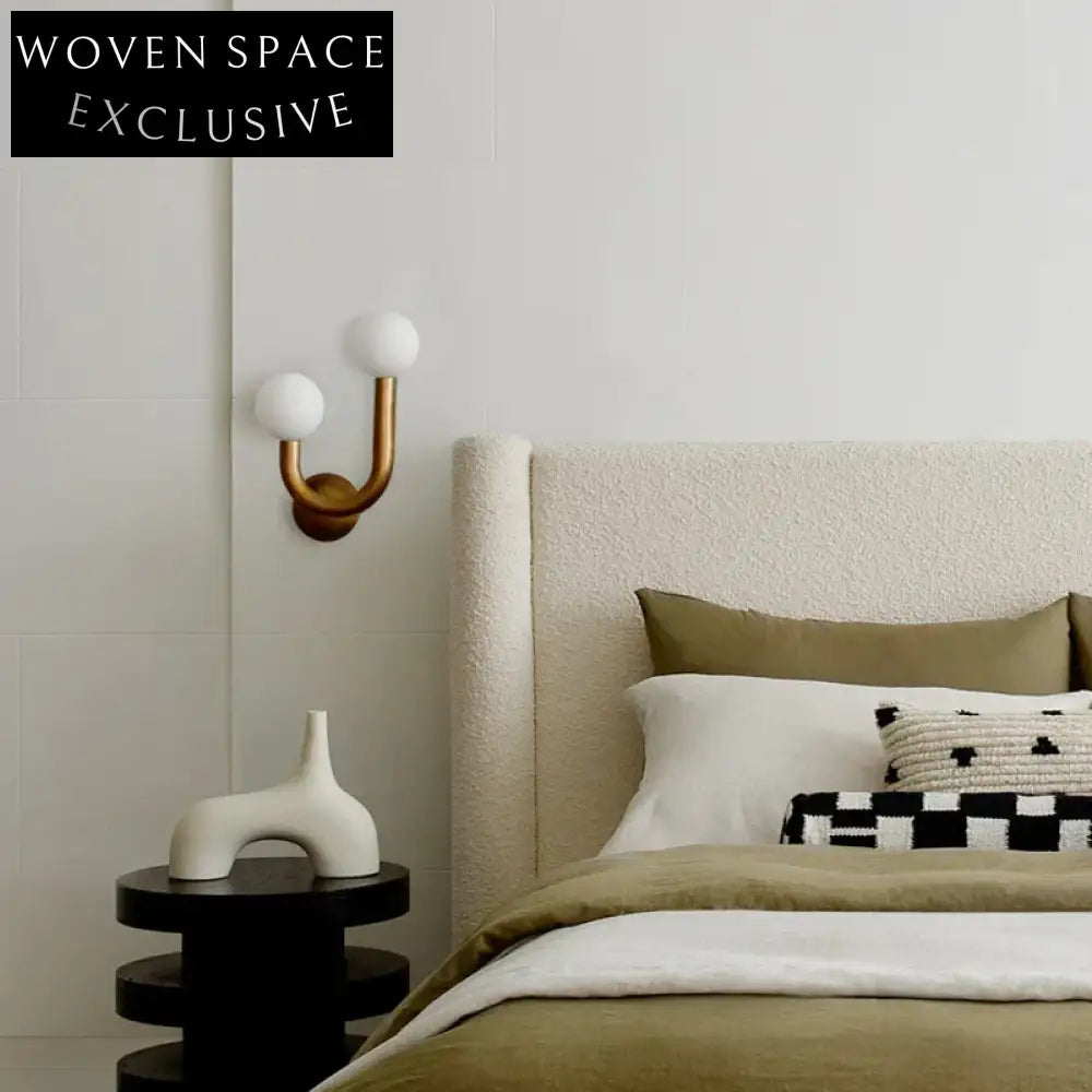 Nordic Minimalist U-Shape LED Golden Wall Sconce for Bedroom Living Room