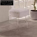 Nordic Minimalist Upholstered Rectangle Ottoman Bench with Acrylic Base