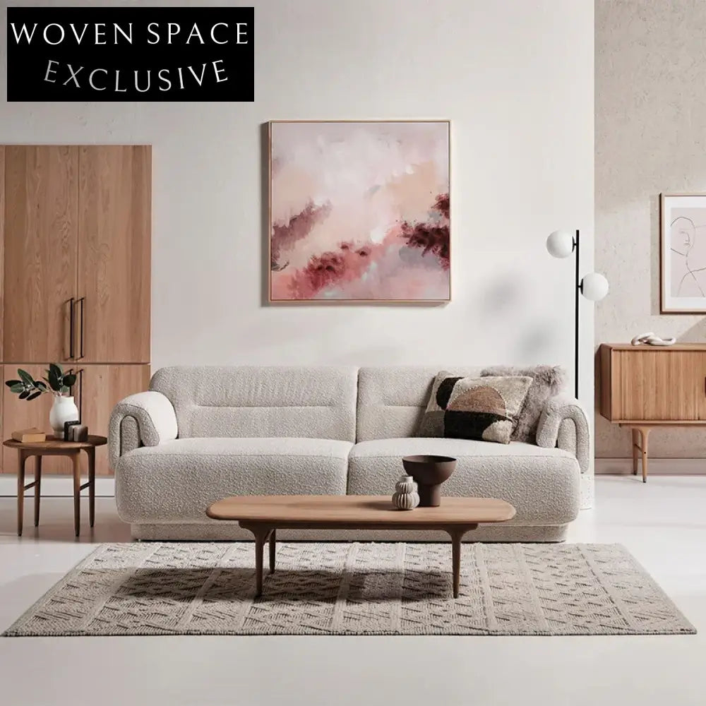 Nordic Minimalist Wabi-Sabi Pine Wood Floor L-Shape Sofa for Modern Living