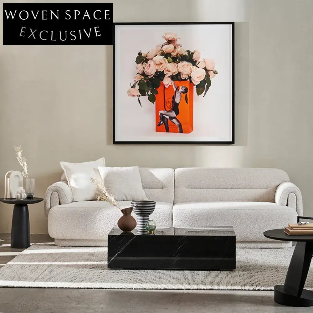 Nordic Minimalist Wabi-Sabi Pine Wood Floor L-Shape Sofa for Modern Living