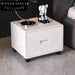 Nordic Minimalist White Square 2-Drawer Nightstand Cabinet for Bedroom Storage