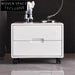 Nordic Minimalist White Square 2-Drawer Nightstand Cabinet for Bedroom Storage