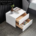 Nordic Minimalist White Square Bedside Table with 2 Storage Drawers