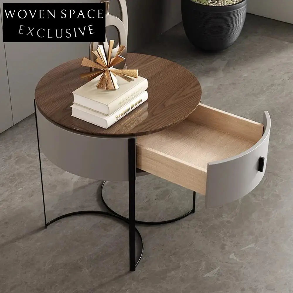 Nordic Minimalist Wooden Storage Nightstand for Bedroom, Modern Bedside Table