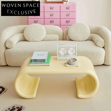 Nordic Modern Apartment Solid Wood Living Room Yellow Accent Coffee Table