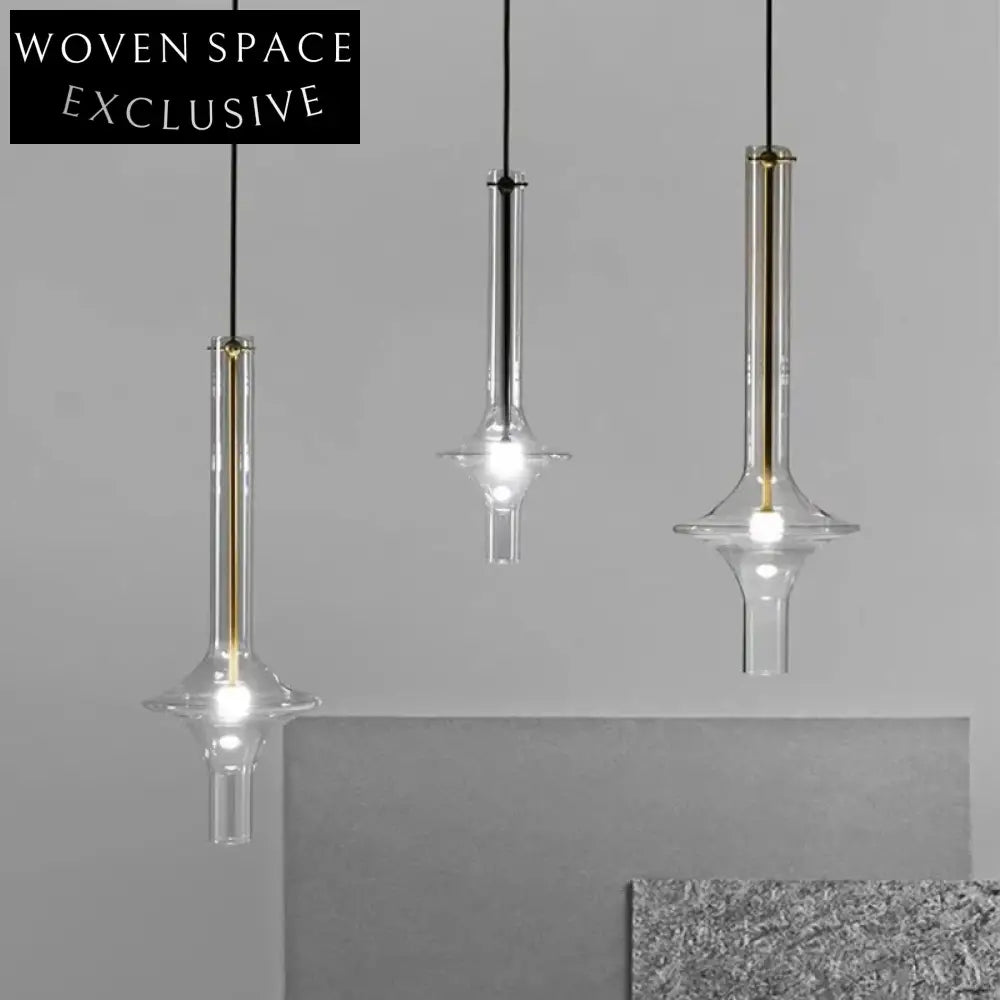 Nordic Modern Clear Glass Pendant Lighting for Dining Room, Living Space Chandelier
