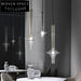 Nordic Modern Clear Glass Pendant Lighting for Dining Room, Living Space Chandelier