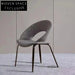 Nordic Modern Curved Back Dining Chair with Sleek Metal Legs, Comfortable Seating