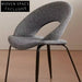 Nordic Modern Curved Back Dining Chair with Sleek Metal Legs, Comfortable Seating