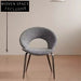 Nordic Modern Curved Back Dining Chair with Sleek Metal Legs, Comfortable Seating