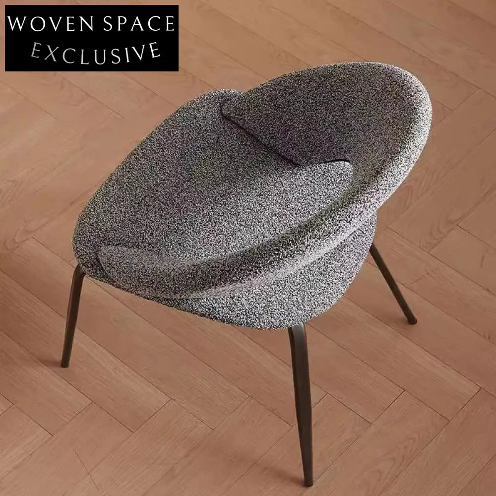 Nordic Modern Curved Back Dining Chair with Sleek Metal Legs, Comfortable Seating