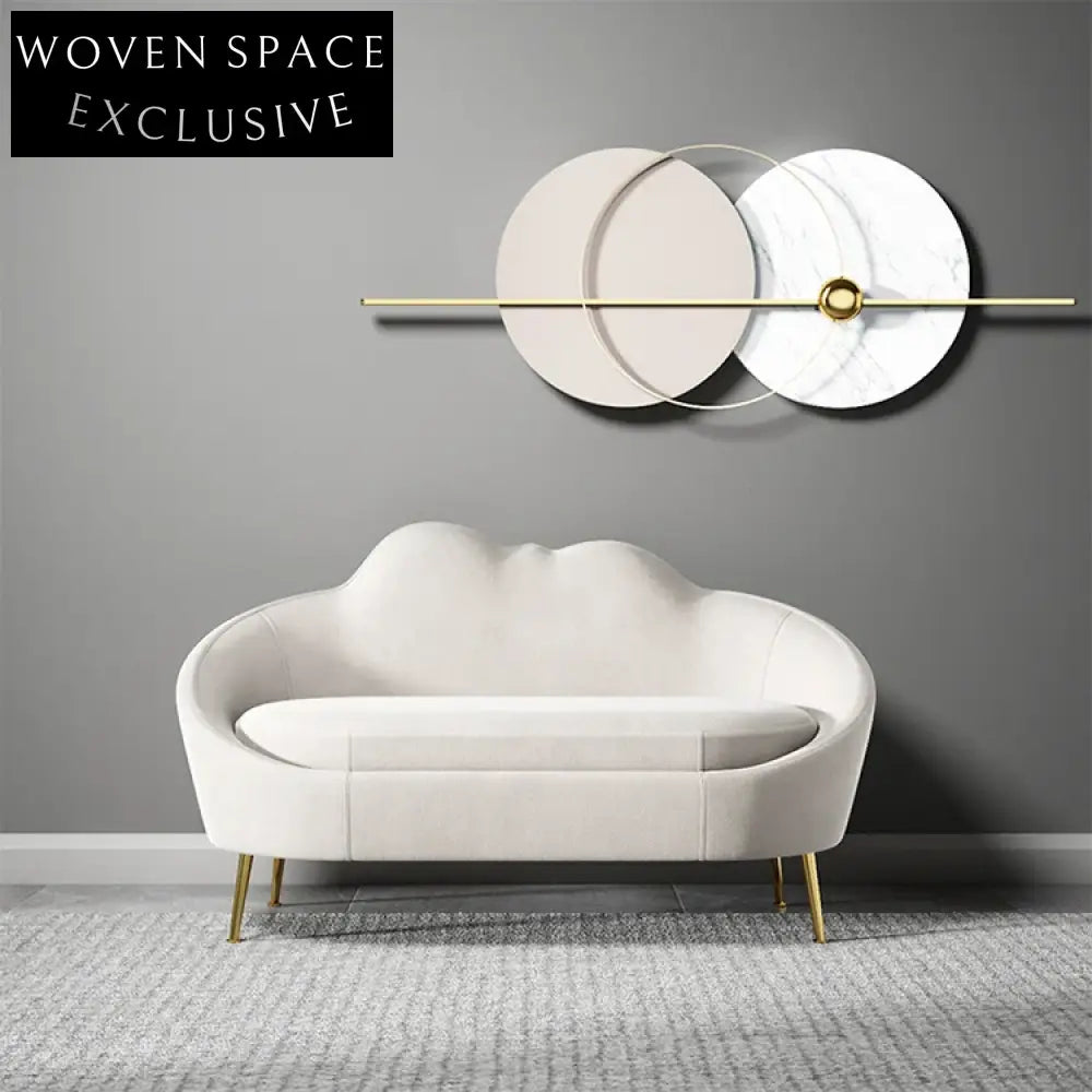 Nordic Modern Curved Fabric Loveseat Sofa for Living Room & Bedroom