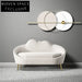 Nordic Modern Curved Fabric Loveseat Sofa for Living Room & Bedroom