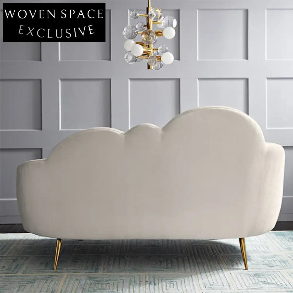 Nordic Modern Curved Fabric Loveseat Sofa for Living Room & Bedroom