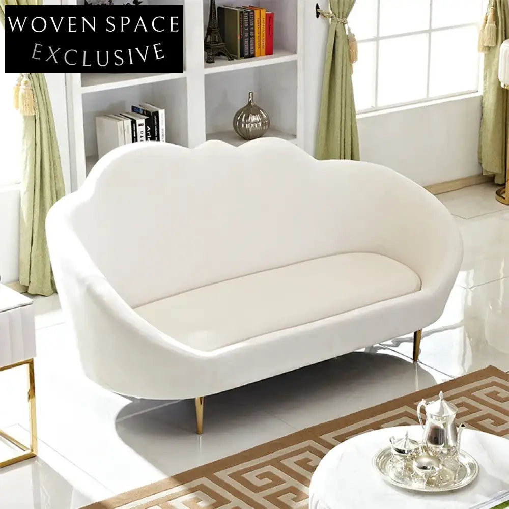 Nordic Modern Curved Fabric Loveseat Sofa for Living Room & Bedroom