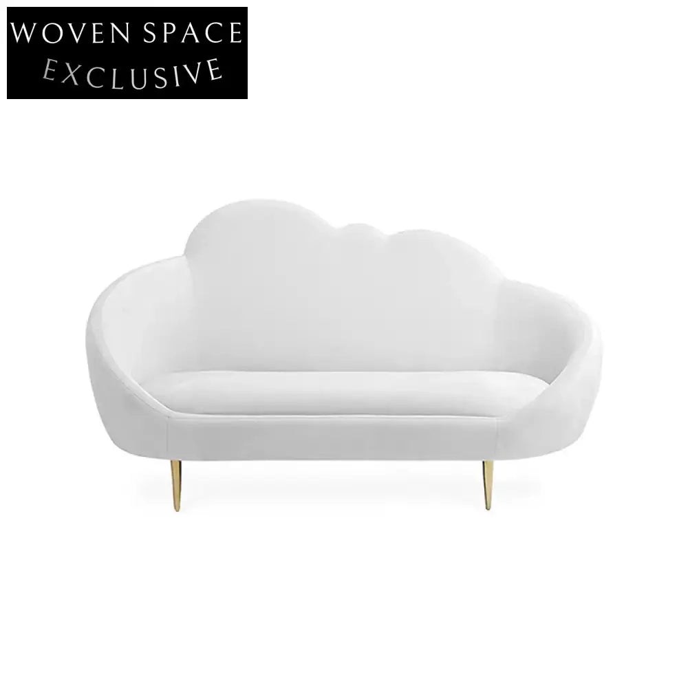 Nordic Modern Curved Fabric Loveseat Sofa for Living Room & Bedroom