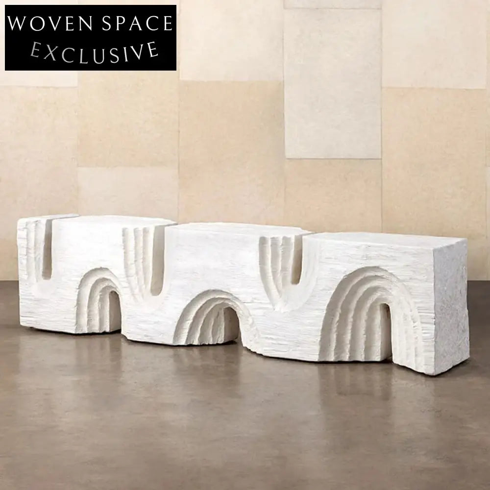 Nordic Modern Hand Carved White Solid Wood Home Decor Art Piece