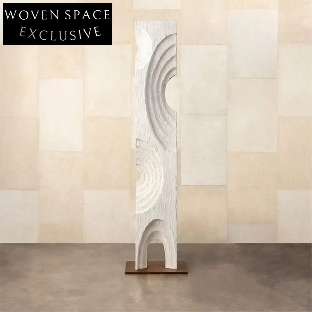 Nordic Modern Hand Carved White Solid Wood Home Decor Art Piece