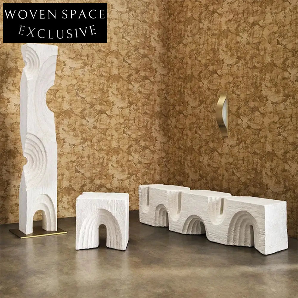 Nordic Modern Hand Carved White Solid Wood Home Decor Art Piece