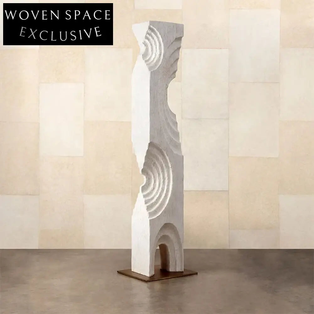 Nordic Modern Hand Carved White Solid Wood Home Decor Art Piece