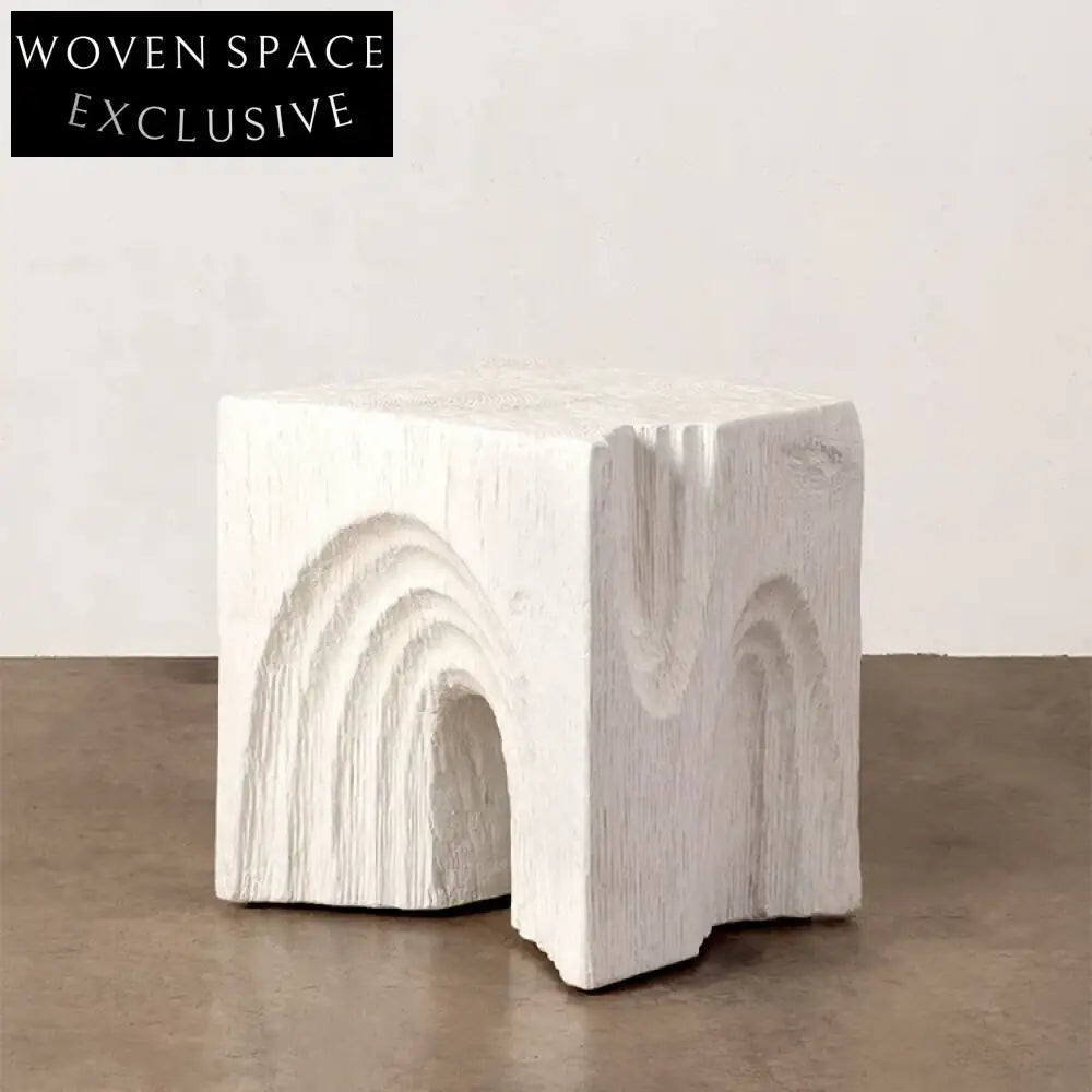 Nordic Modern Hand Carved White Solid Wood Home Decor Art Piece