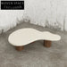 Nordic Modern Irregular Oval Low Height Wood Beige Living Room Coffee Table