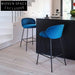 Nordic Modern Leather Bar Stool with Metal Legs for Kitchen Counter