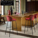 Nordic Modern Leather Bar Stool with Metal Legs for Kitchen Counter