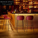 Nordic Modern Leather Bar Stool with Metal Legs for Kitchen Counter