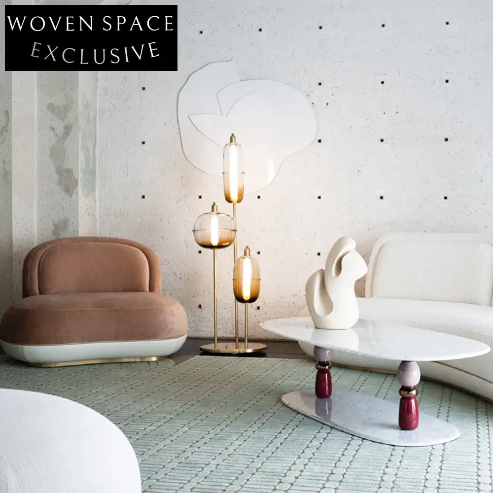 Nordic Modern Leisure Curved Velvet Fabric Single Living Room Sofa