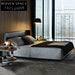 Nordic Modern Light Luxury Italian Leather Platform Bed for Master Bedroom