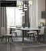 Nordic Modern Light Luxury Rectangular Marble Dining Table with Solid Wood Legs
