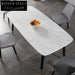 Nordic Modern Light Luxury Rectangular Marble Dining Table with Solid Wood Legs