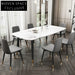 Nordic Modern Light Luxury Rectangular Marble Dining Table with Solid Wood Legs