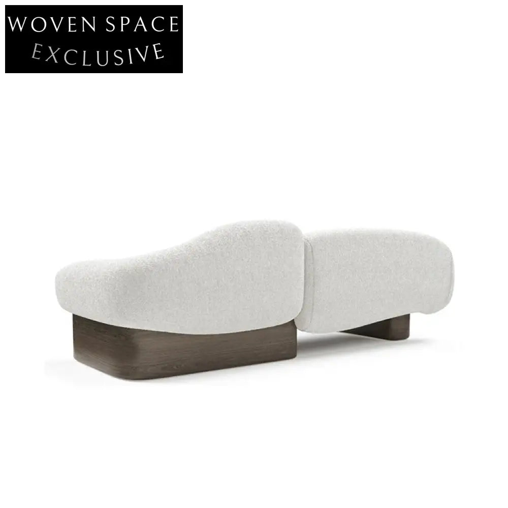 Nordic Modern Living Room Sofa with Solid Wood Base and Fabric Upholstery