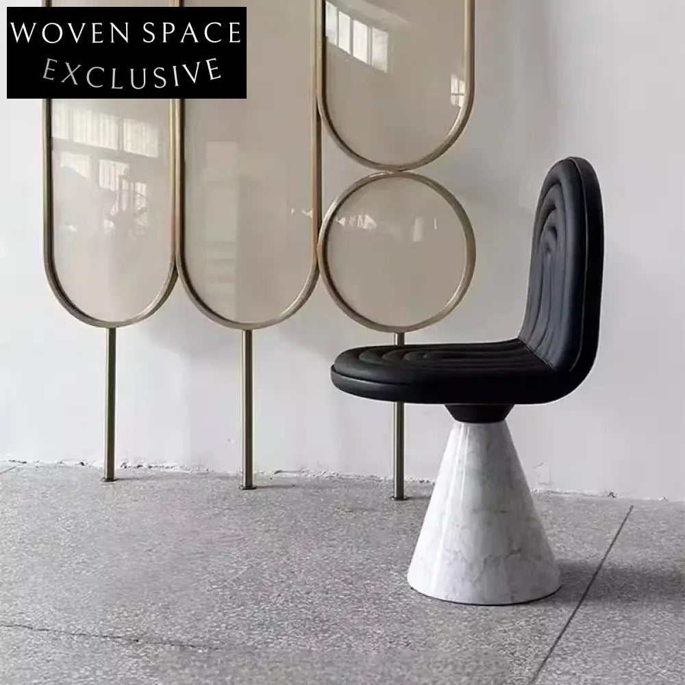 Nordic Modern Luxury Dining Chair with PU Leather and Natural Marble