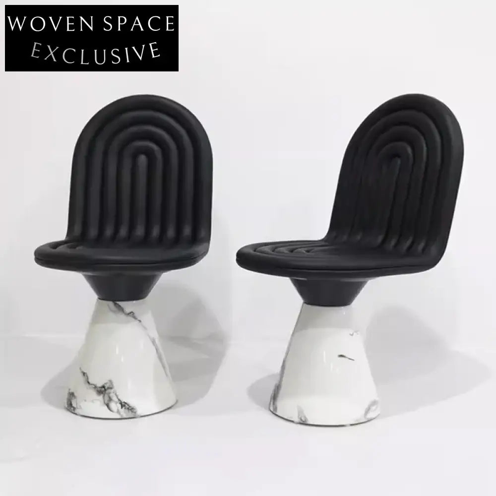 Nordic Modern Luxury Dining Chair with PU Leather and Natural Marble