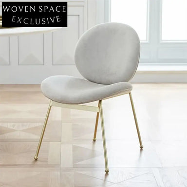Nordic Modern Luxury Fabric Dining Chair with Metal Legs - Beetle Style